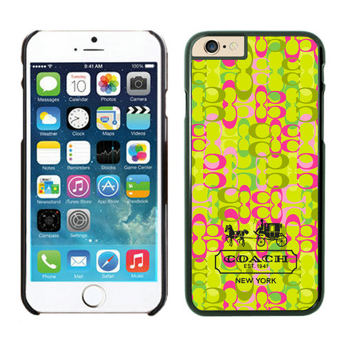 Coach In Confetti Signature Green iPhone 6 Cases EYJ - Click Image to Close